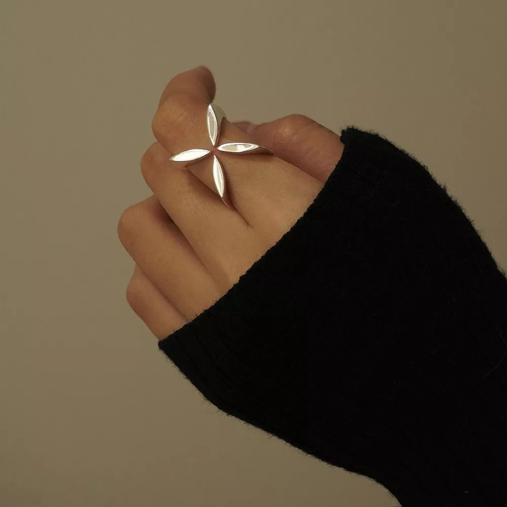 Stainless Steel Crisscross Open Ring, image 5