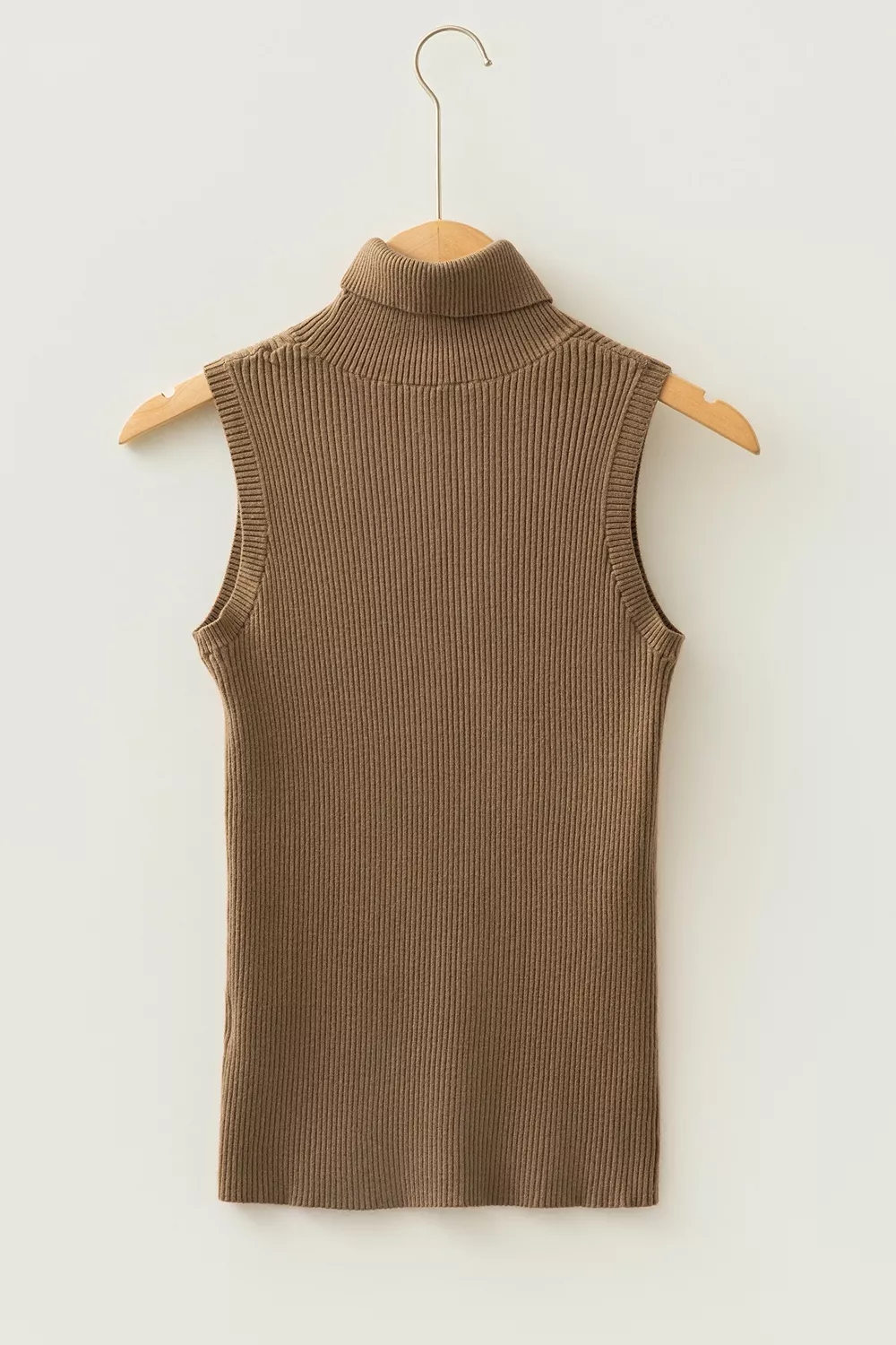 Mock Neck Ribbed Knit Sweater Vest, image 4