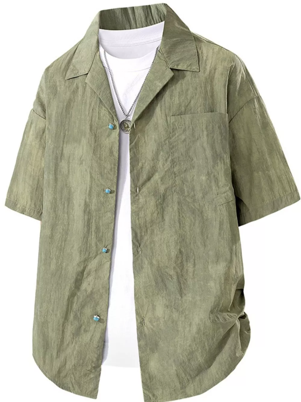 Men's Plus Size Button Up Short Sleeve Shirt, image 5