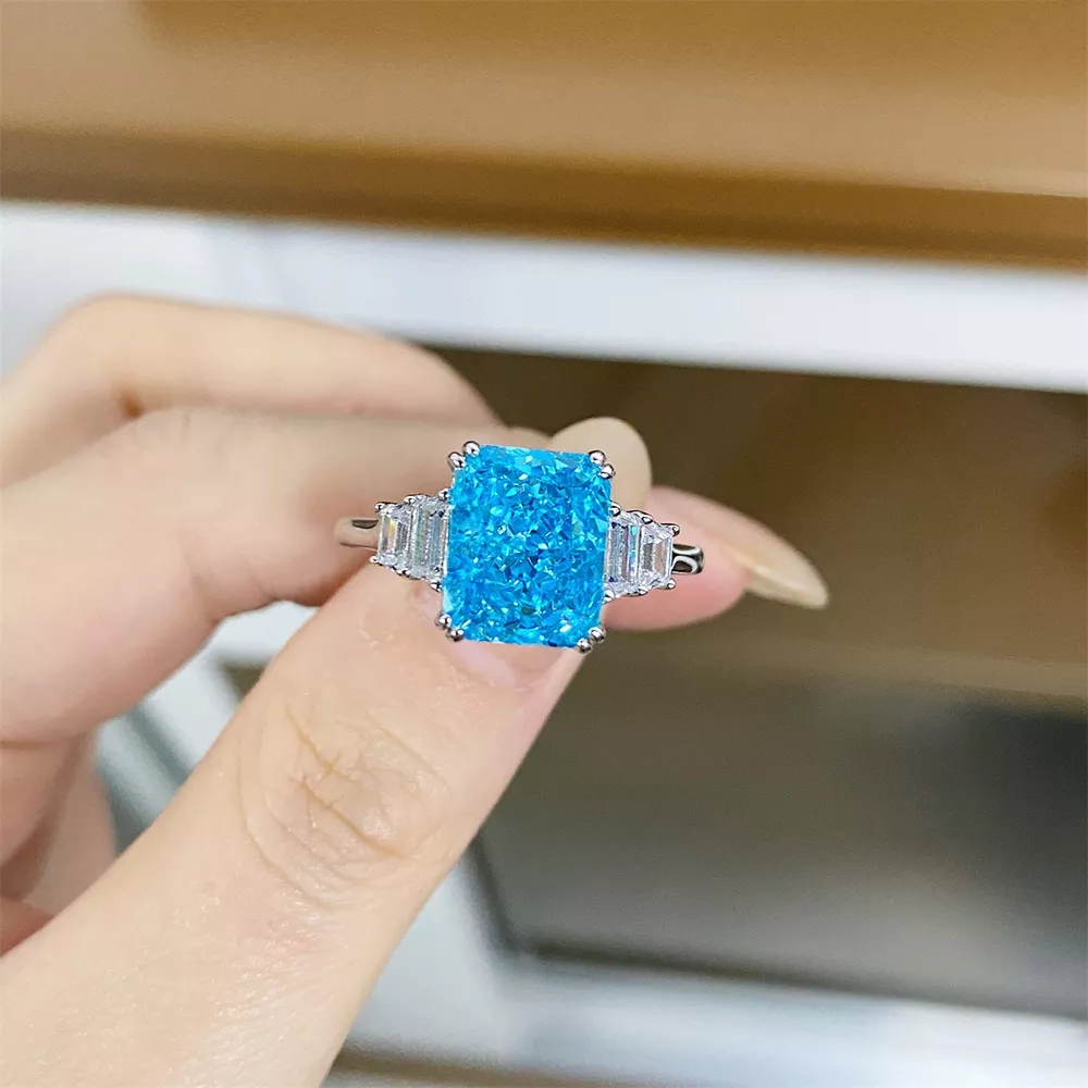 925 Sterling Silver Zircon Geometric Ring, image 2