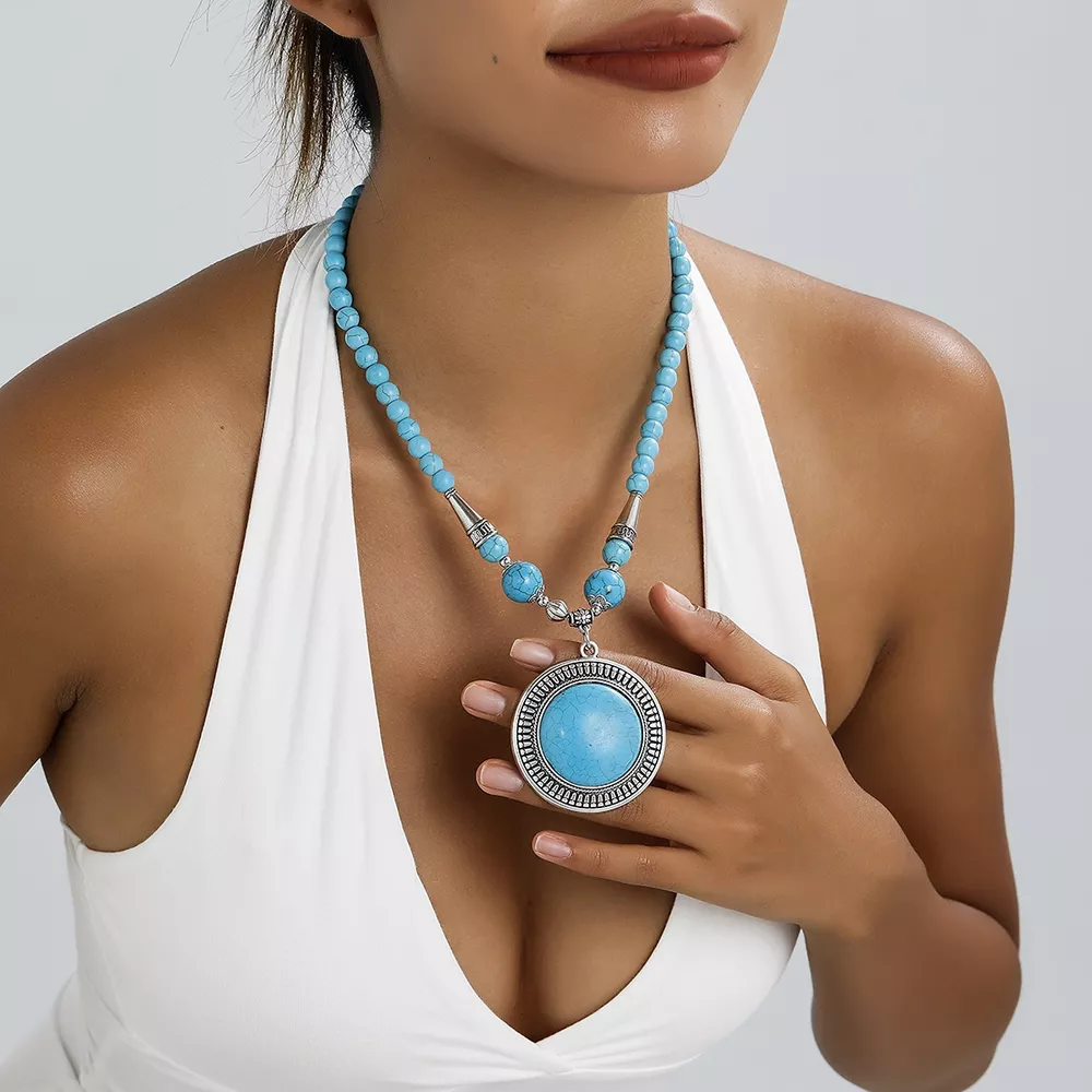 Bohemian Style Statement Pendant Necklace, image 6