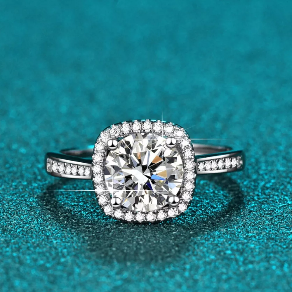 1 Carat Moissanite 925 Sterling Silver Ring, image 2