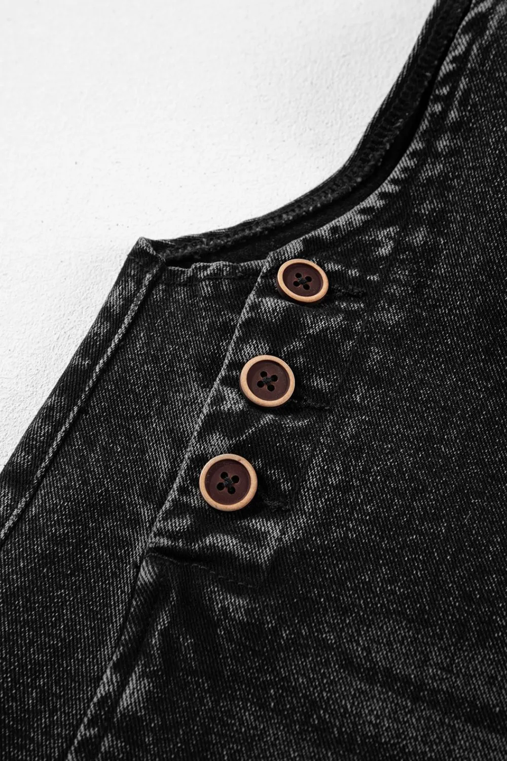 Distressed Wide Strap Denim Overalls, image 8