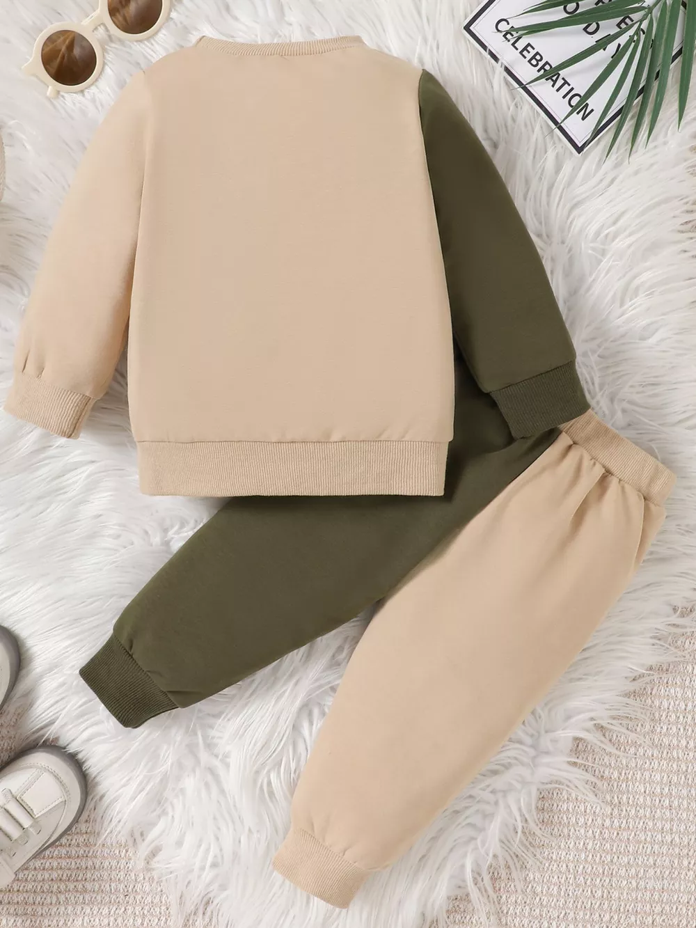 Children's Letter Round Neck Top and Pants Set, image 6
