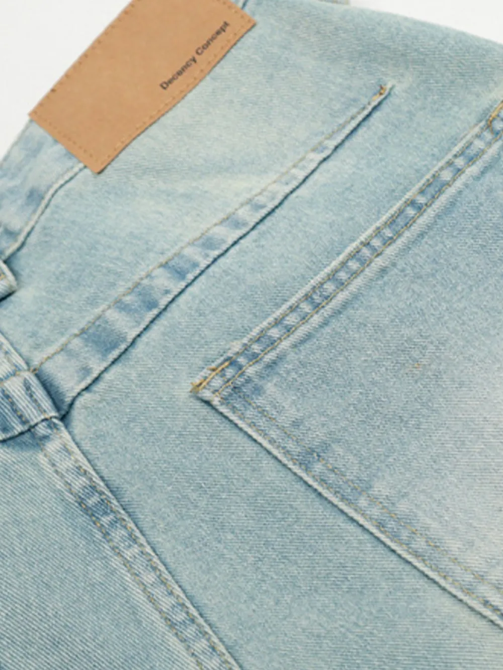 Men's Wash Pleated Wide Leg Jeans, image 7