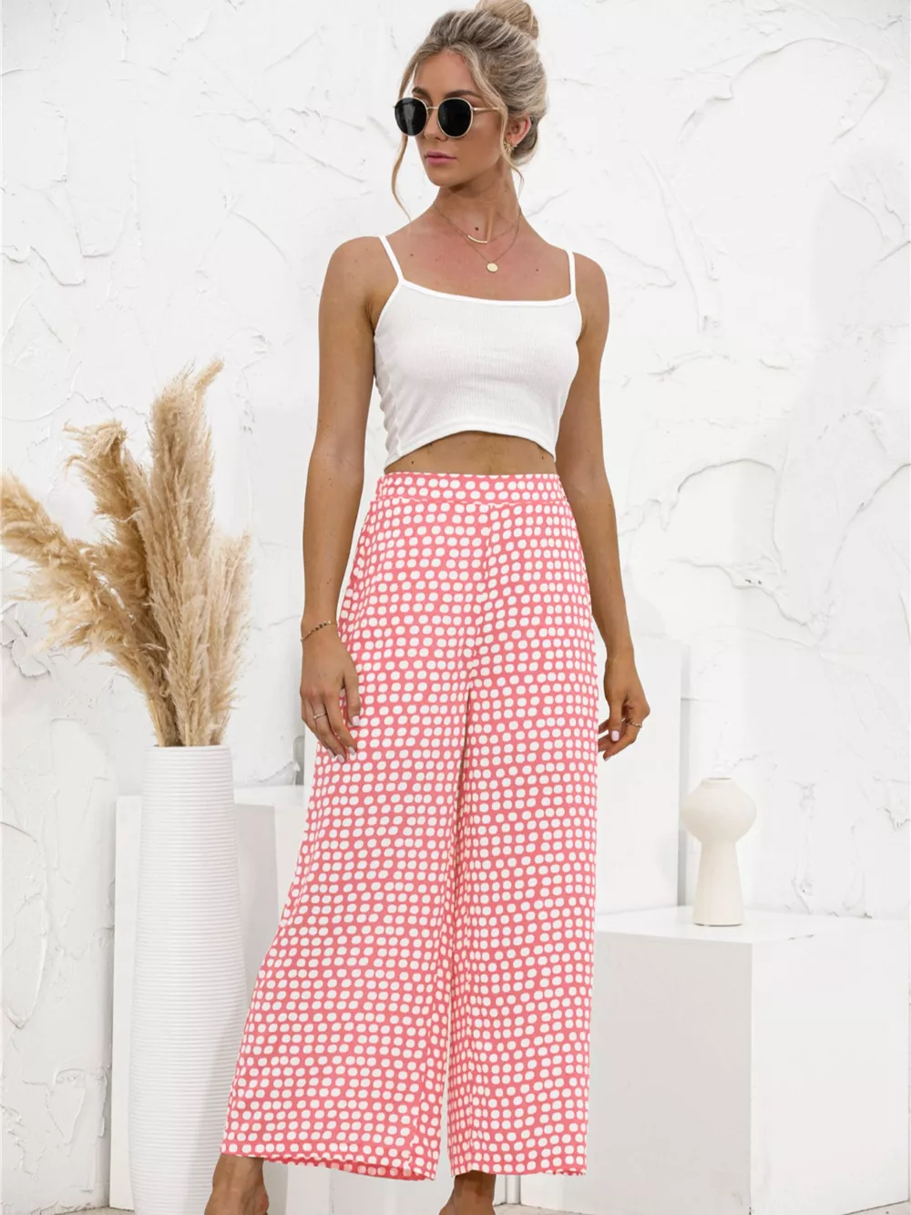 Polka Dot Wide Leg Pants, image 4