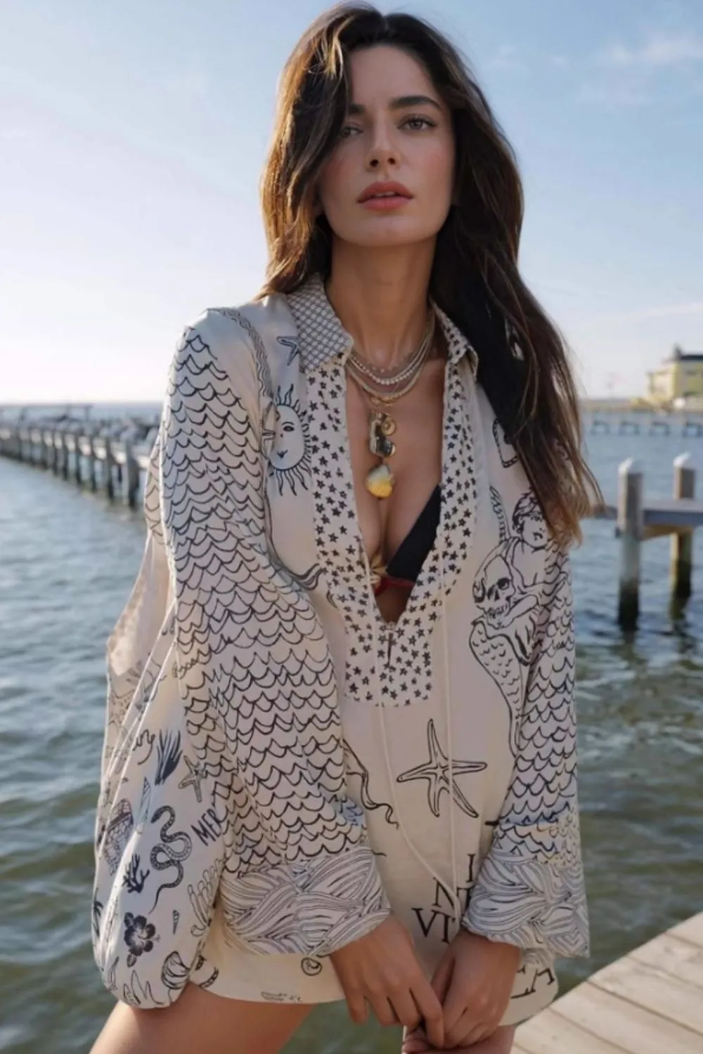 Nautical Print Top and Shorts Set, image 2