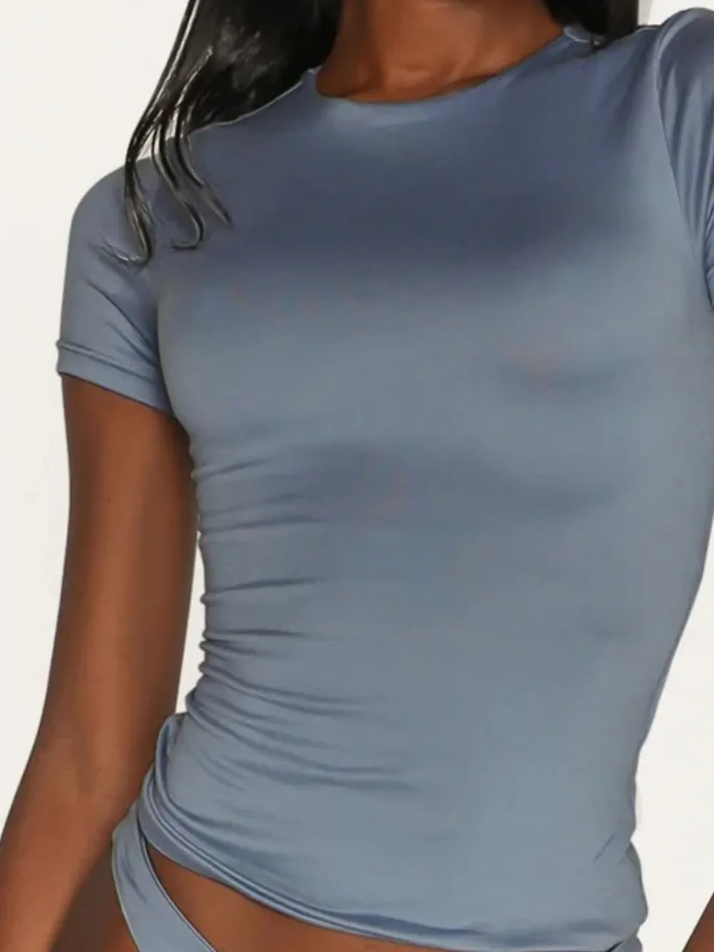 Round Neck Short Sleeve Swim Top, image 23