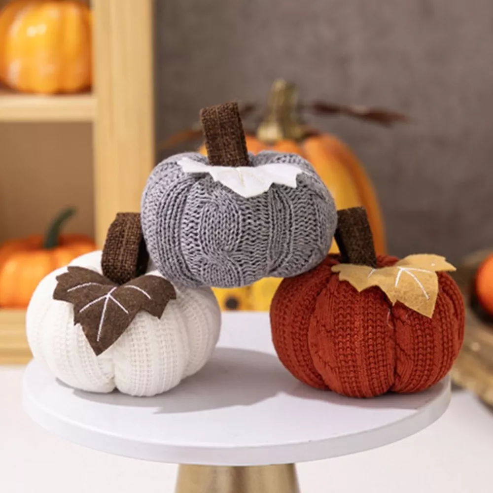 Knitted Pumpkin Decorative Ornaments, image 12