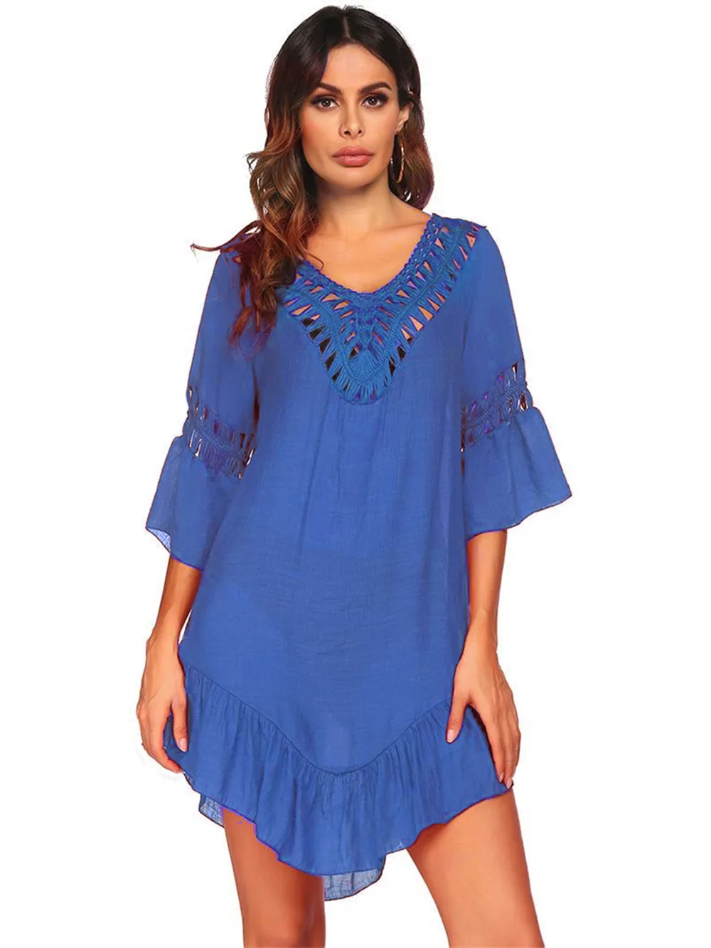 Backless Cutout Three-Quarter Sleeve Cover Up, image 15