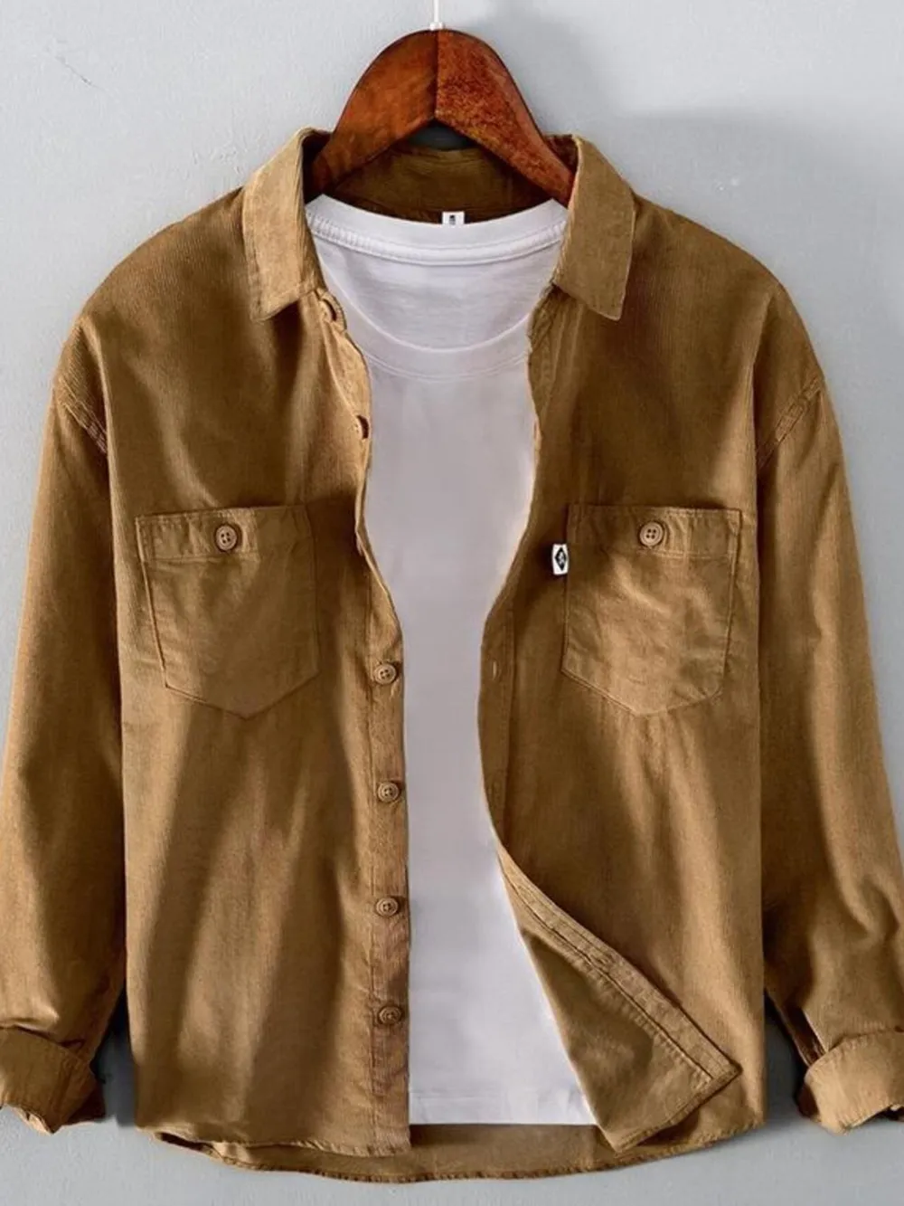 Men's Plus Size Button Up Long Sleeve Shirt
