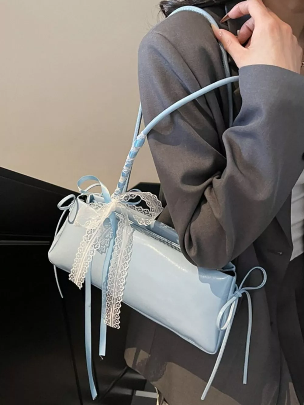 Lace Decor Shoulder Bag, image 17
