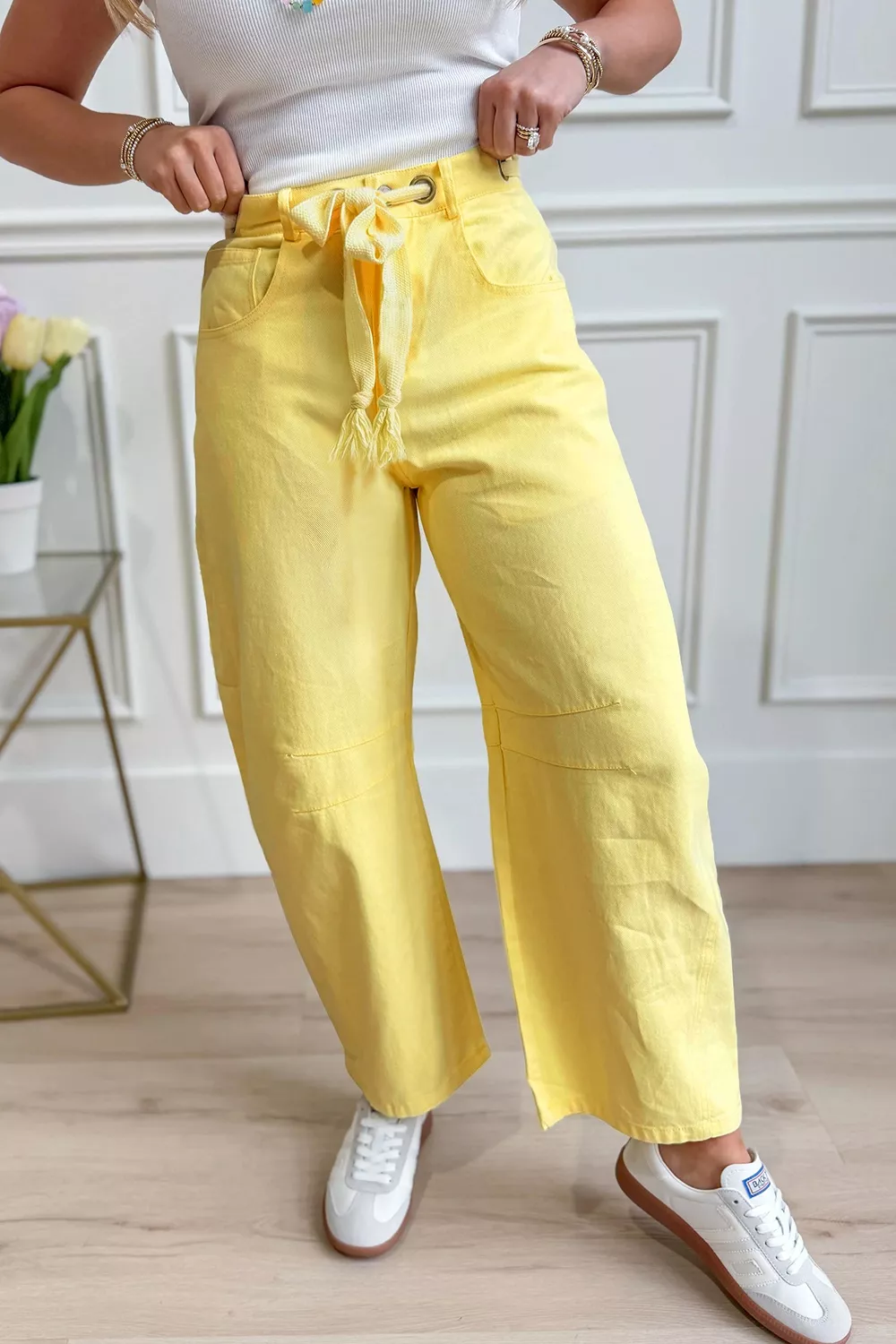 Wide-Leg Drawstring Jeans, image 5