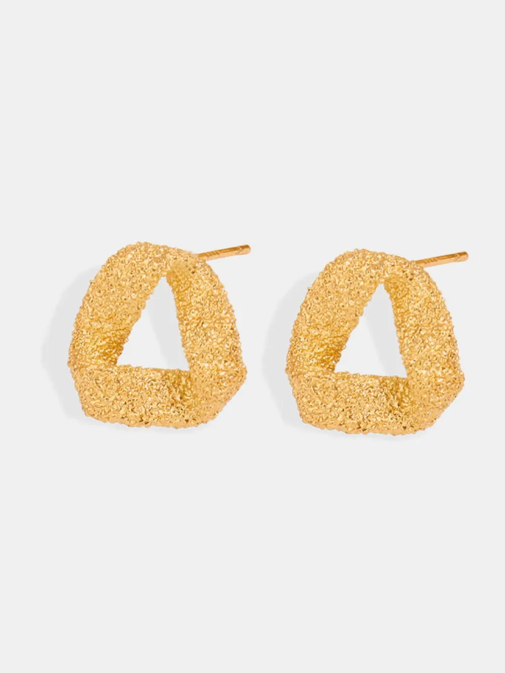 Gold-Plated Geometric Stud Earrings, image 4