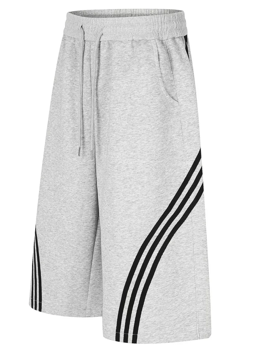 Men's Striped Wide-Leg Cropped Pants, image 2