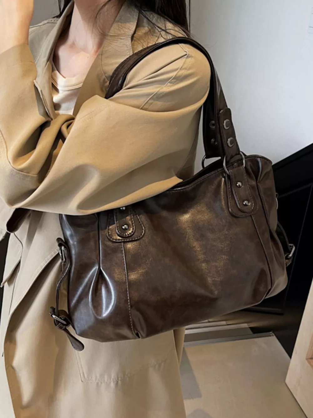 Vintage Style Leather Handbag, image 15