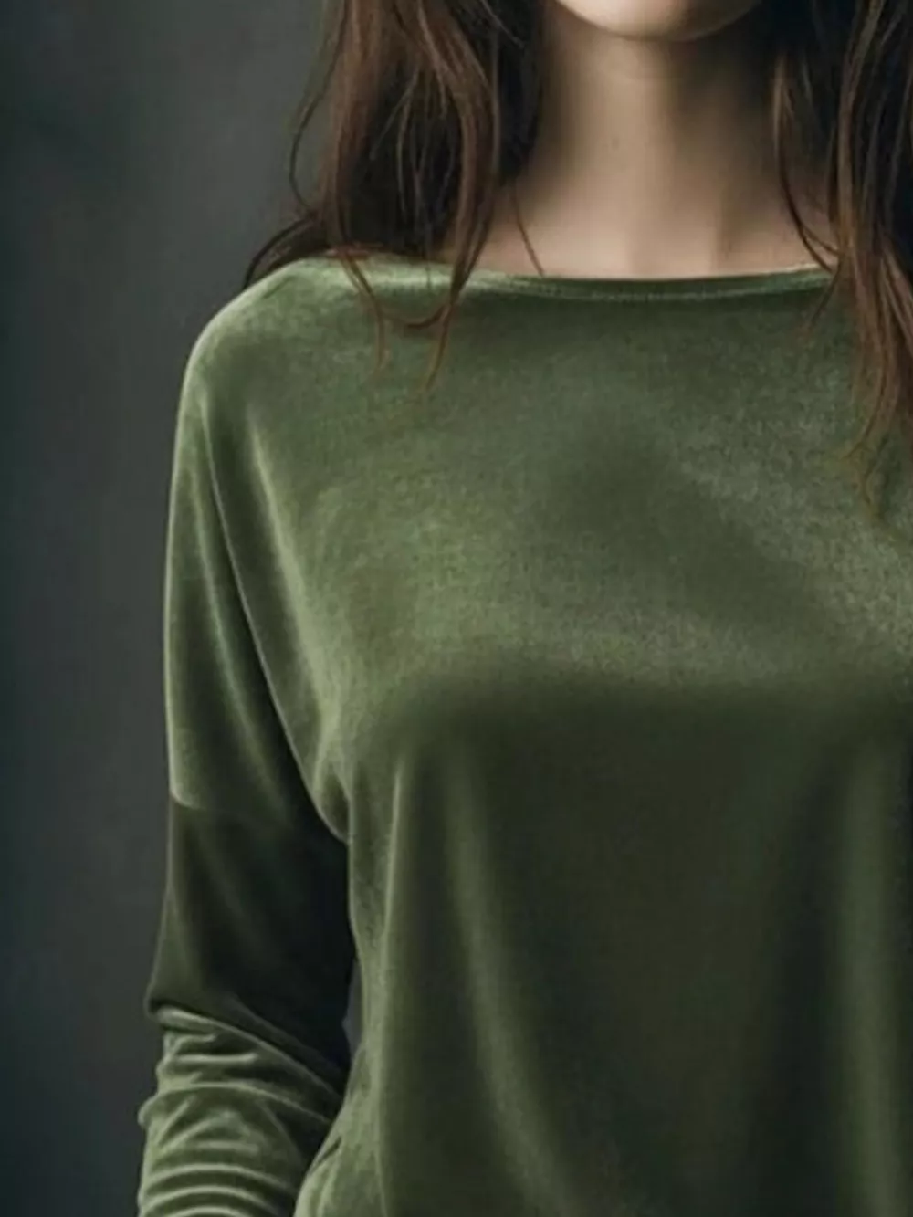 Full Size Velvet Long Sleeve T-Shirt Plus Size, image 11