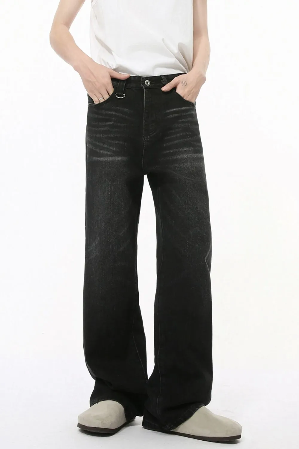 Wide Straight Jeans with Pockets, image 3