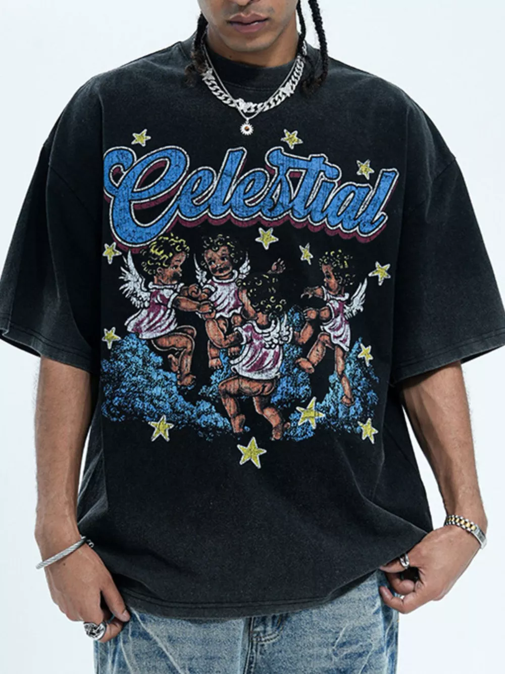 Men's Graphic Round Neck Half Sleeve T-Shirt