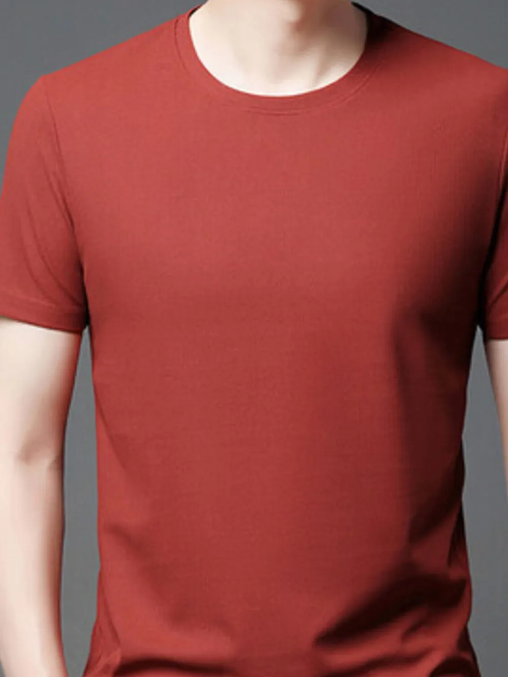 Men's Plus Size Round Neck Short Sleeve T-Shirt, image 4