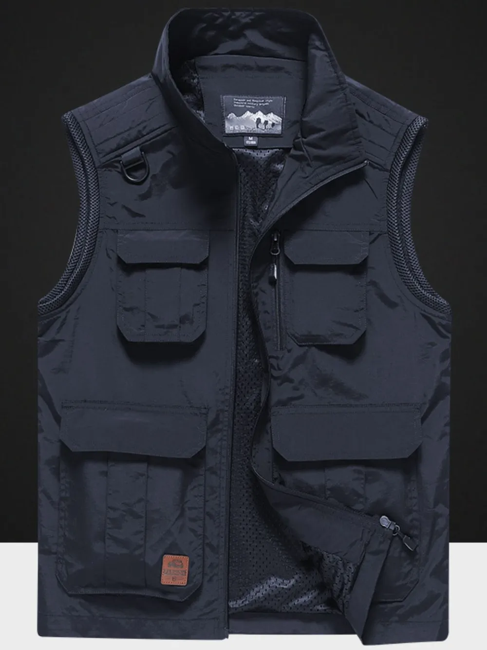 Men's Plus Size Zip Up Vest with Pockets, image 8