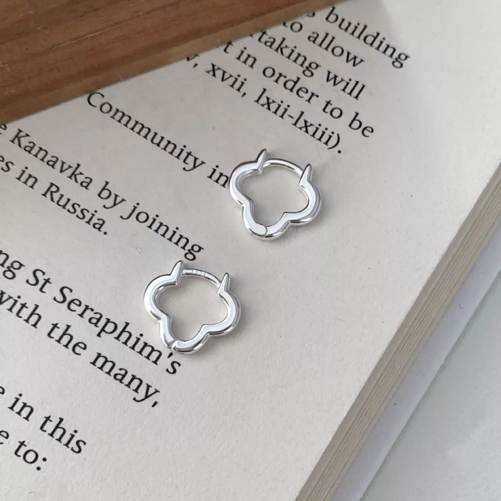 925 Sterling Silver Four Leaf Clover Earrings, image 5