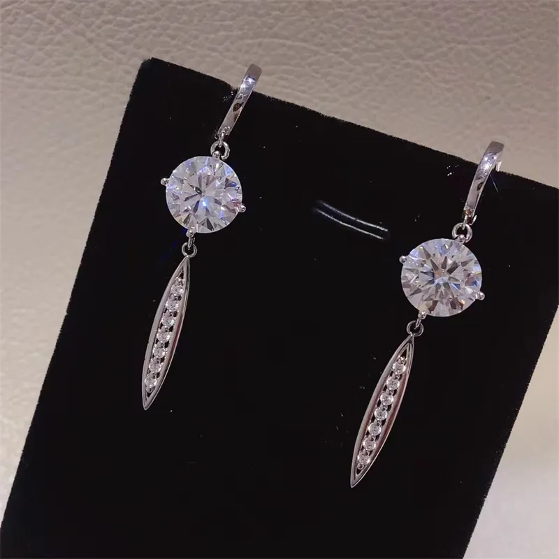 10 Carat Moissanite 925 Sterling Silver Earrings, image 6