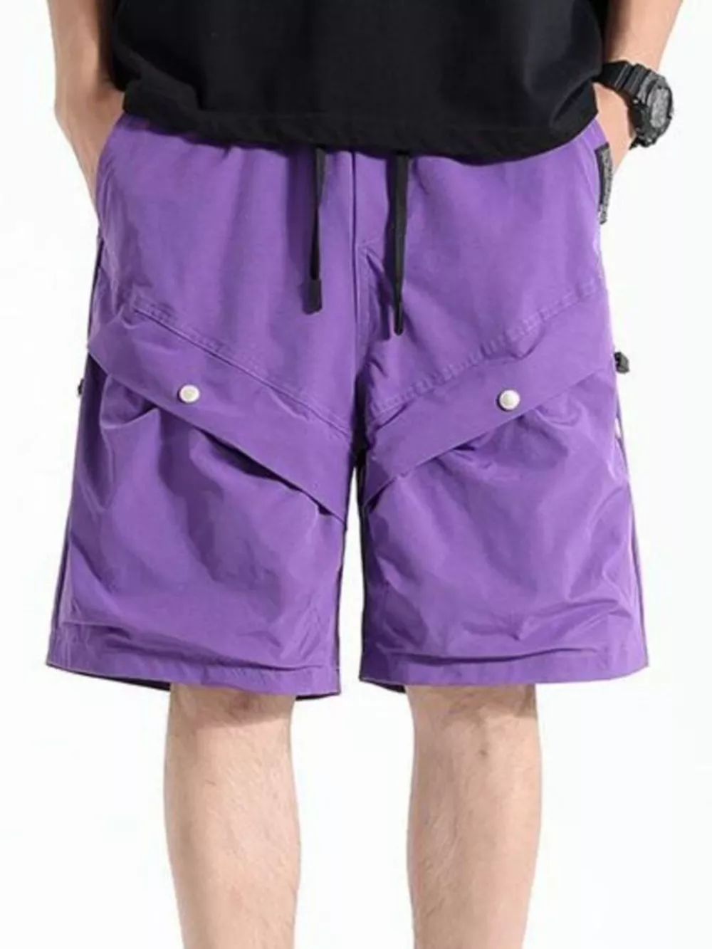 Men's Plus Size Drawstring Pocketed Shorts, image 2