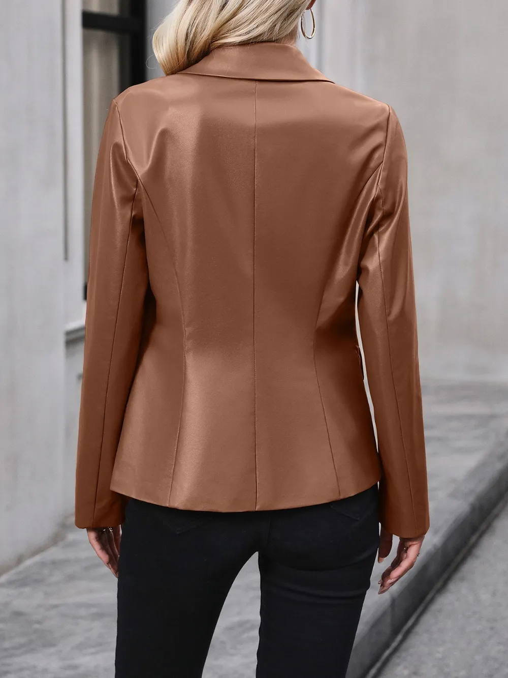 Button Up Collared Neck Blazer, image 3