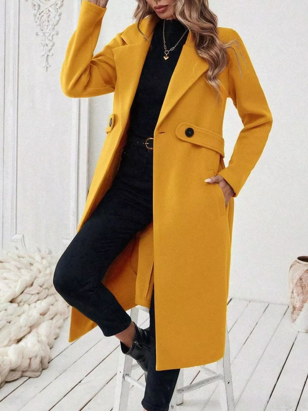 Single-Button Longline Coat, image 21