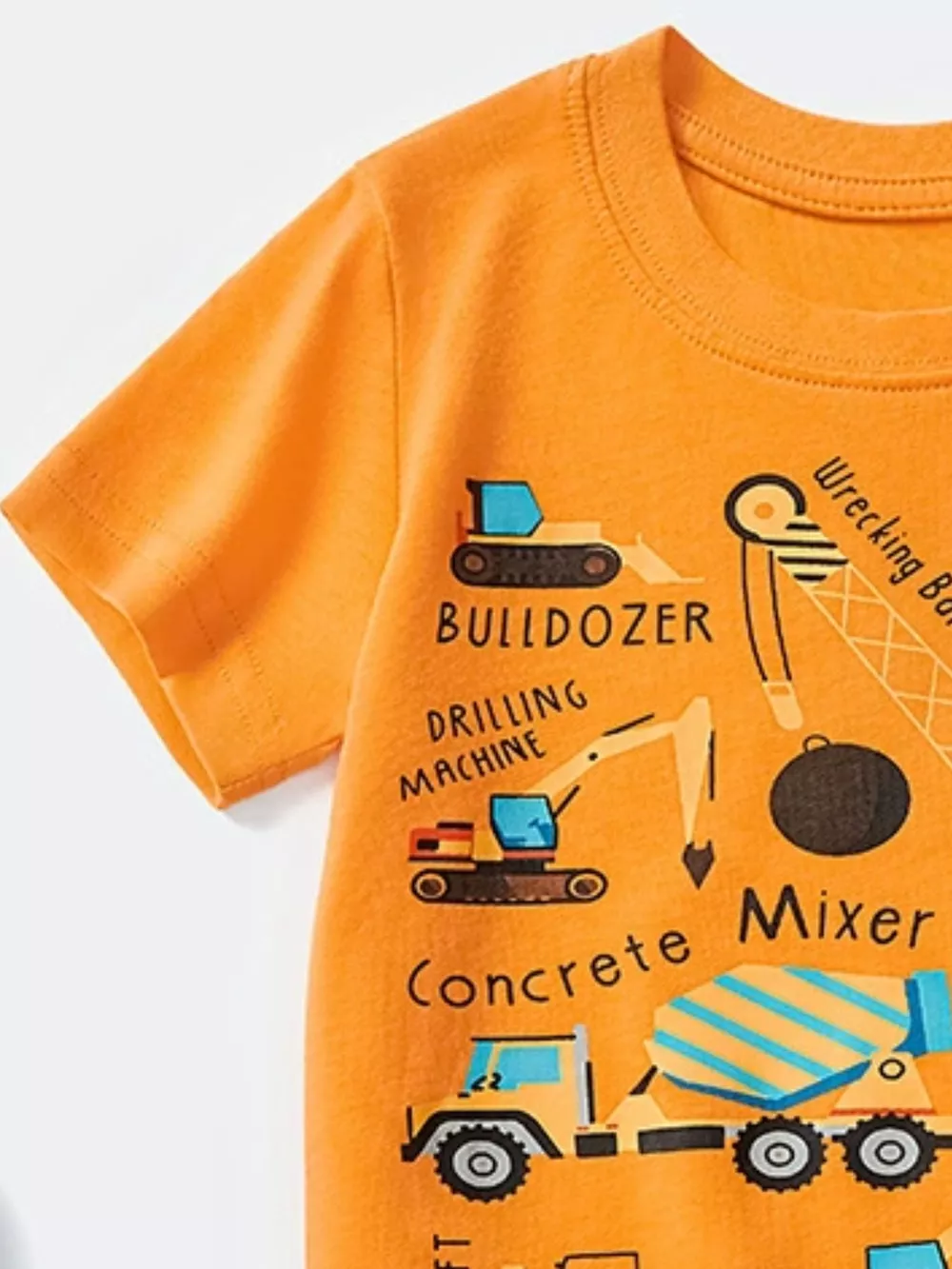 Children's Construction Vehicle Crew Neck Short Sleeve T-Shirt, image 7