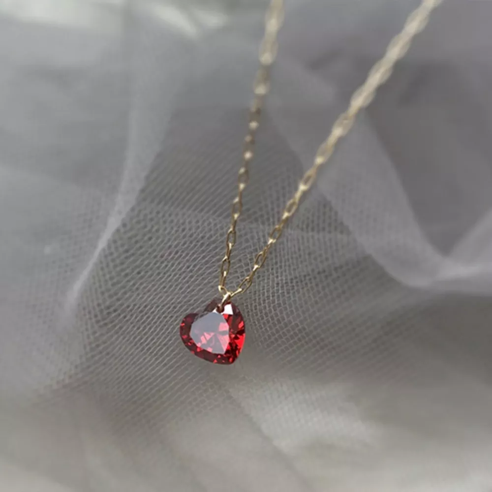 925 Sterling Silver Zircon Heart Necklace, image 6