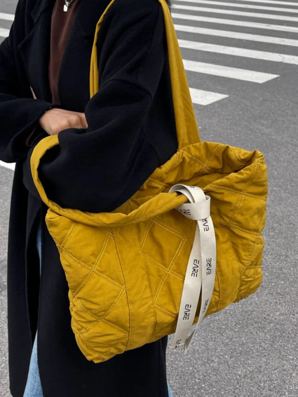Quilted Nylon Large Tote Bag, image 14