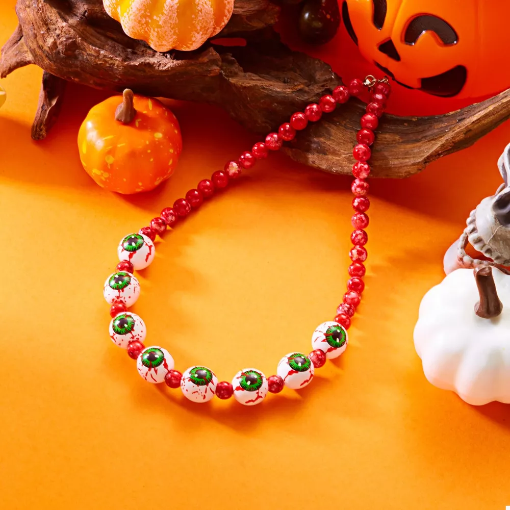 Halloween Beaded Necklace and Bracelet Jewelry Set, image 5