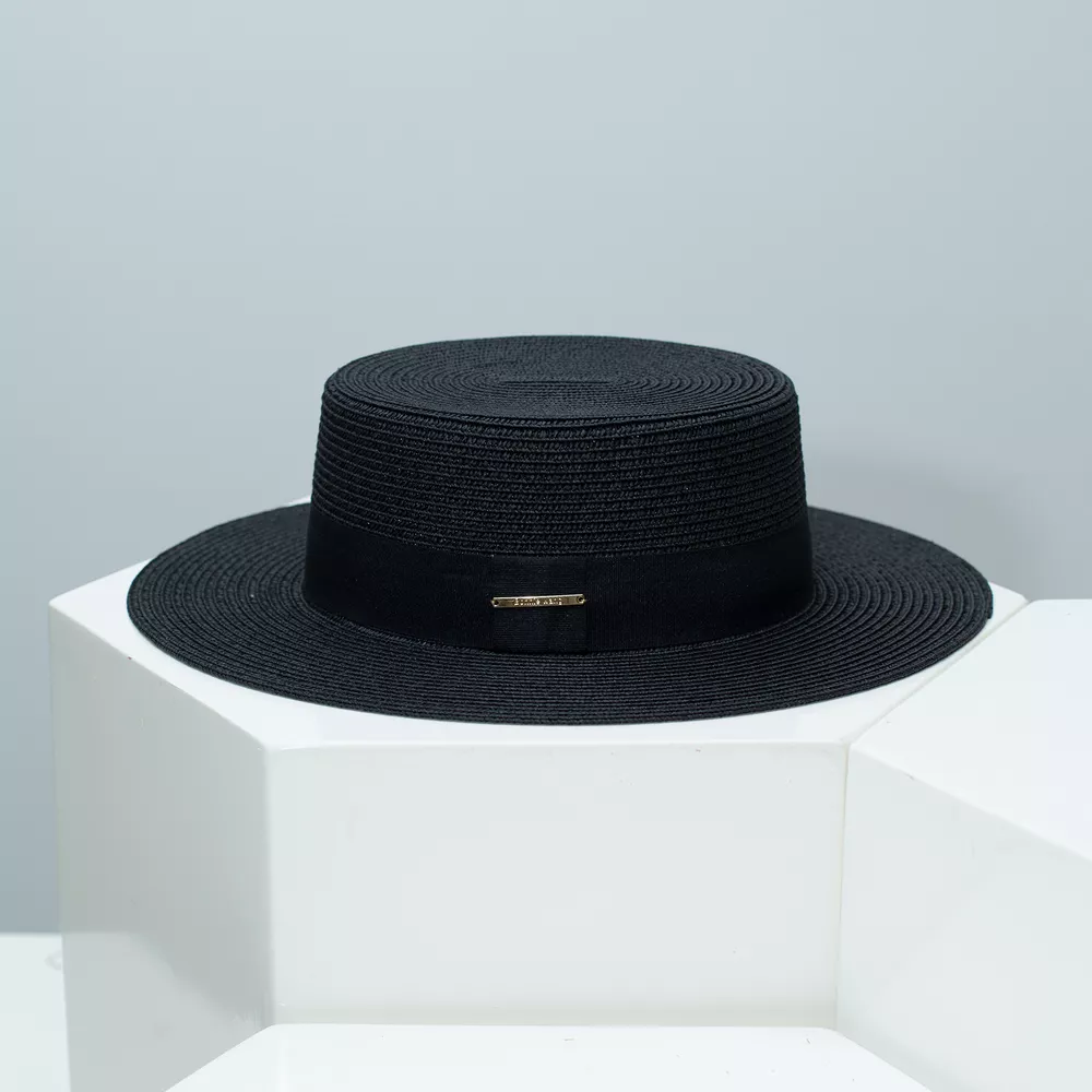 Straw Boater Hat with Band, image 6