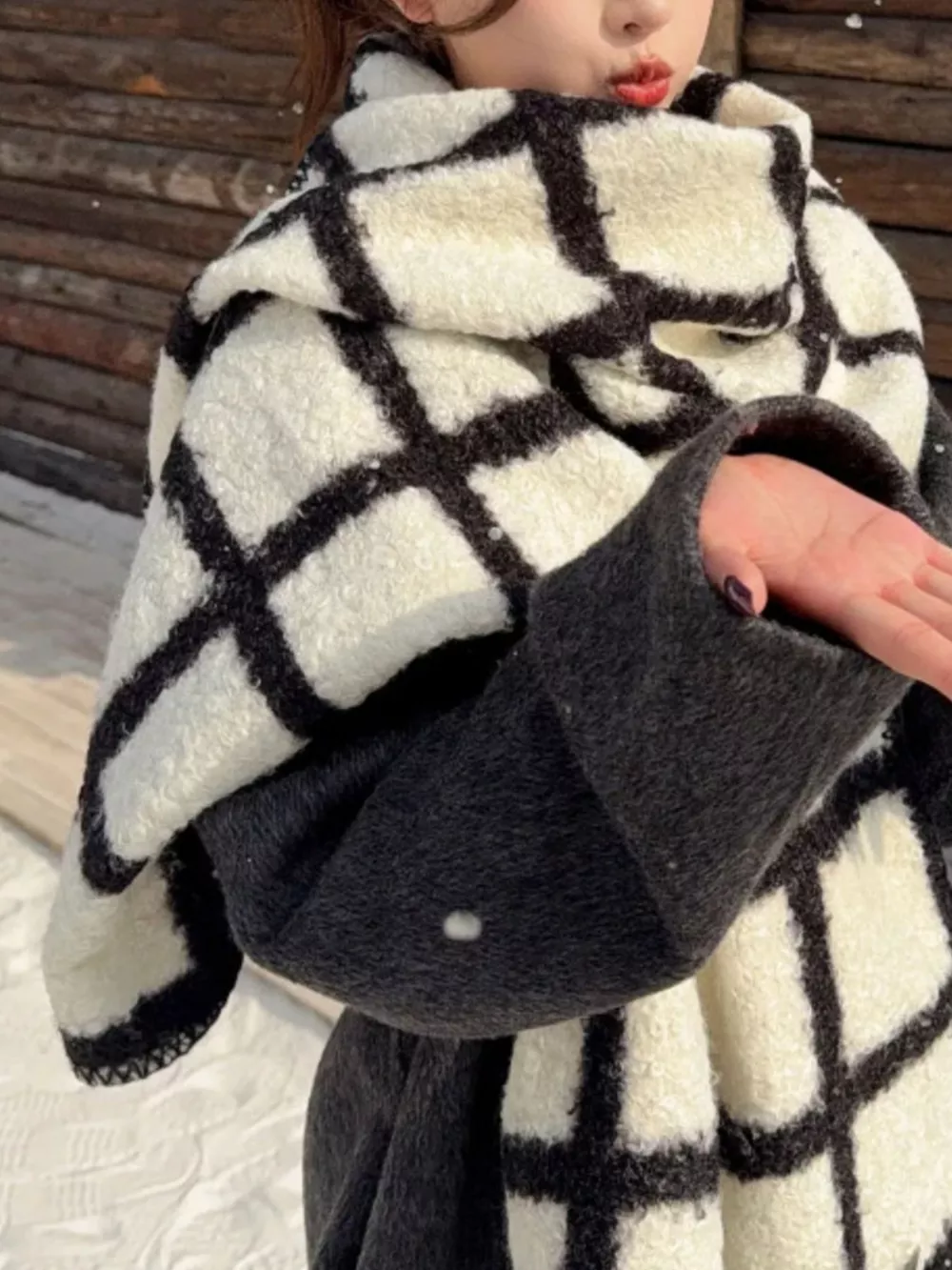 Plaid Pattern Winter Scarf, image 2