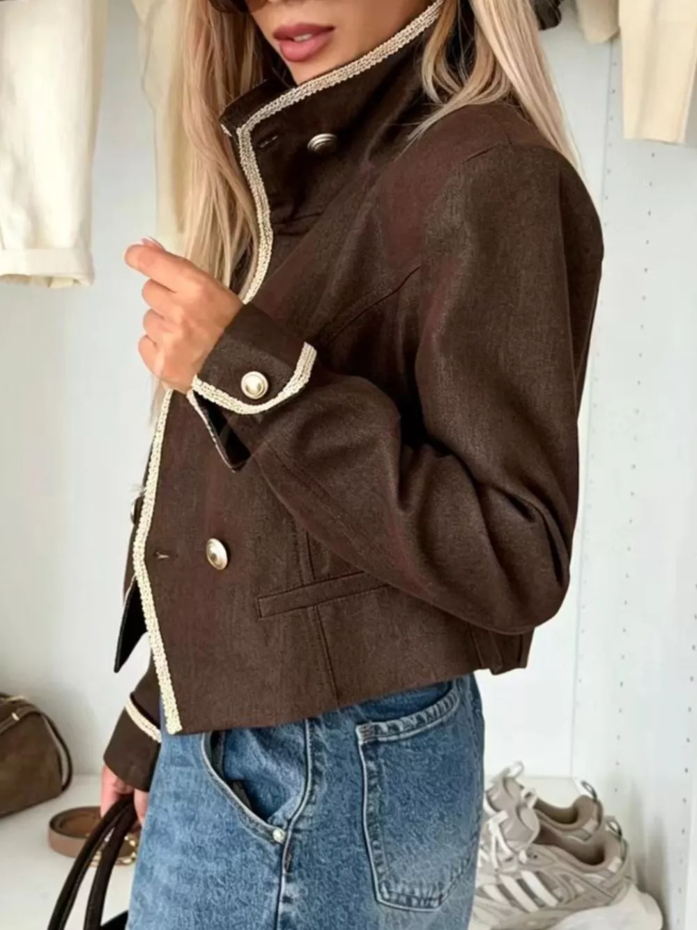 Double-Breasted Cropped Jacket, image 3