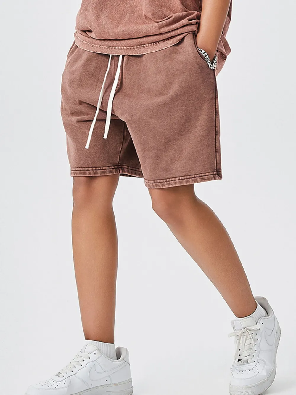 Men's Drawstring Washed Shorts, image 3