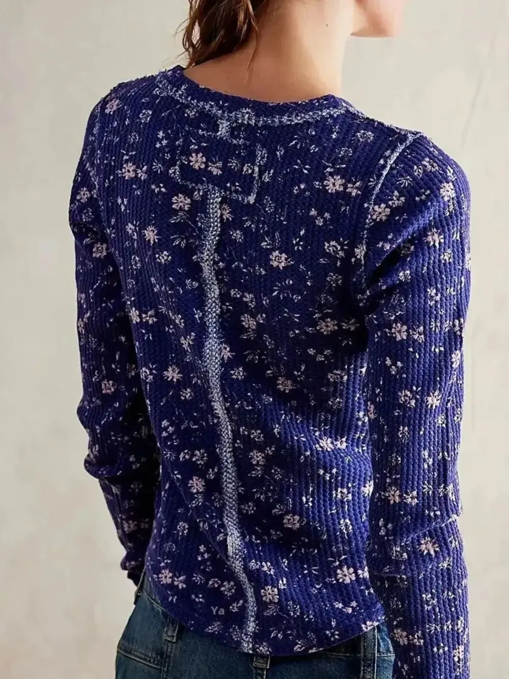 Floral Print Waffle Knit Top, image 19