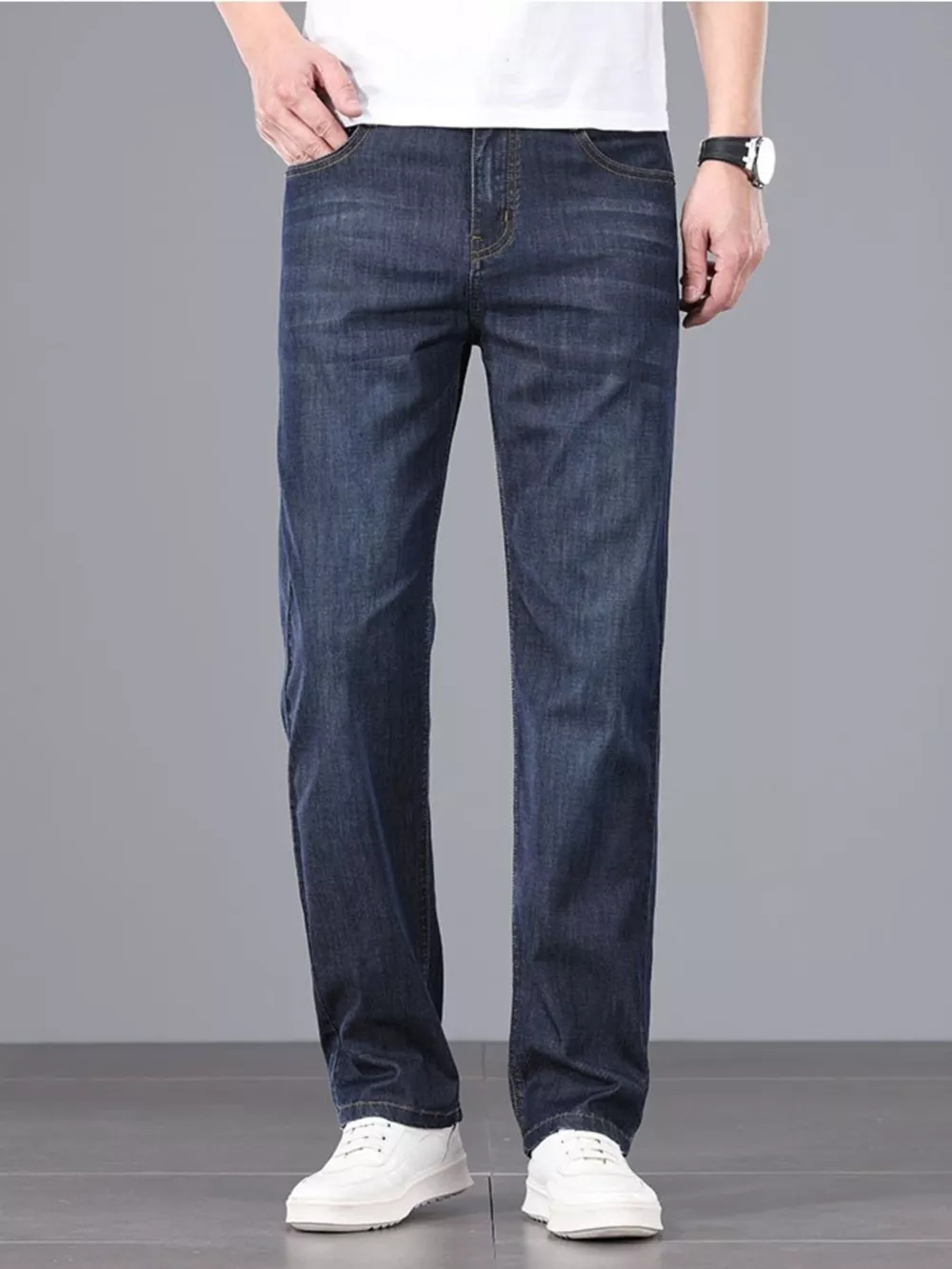 Men's Straight Fit Wash Jeans