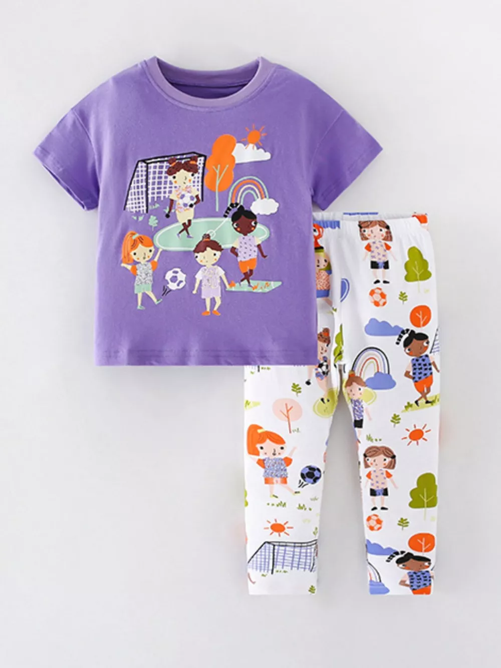 Children's Soccer Graphic Tee and Printed Leggings Set, image 3