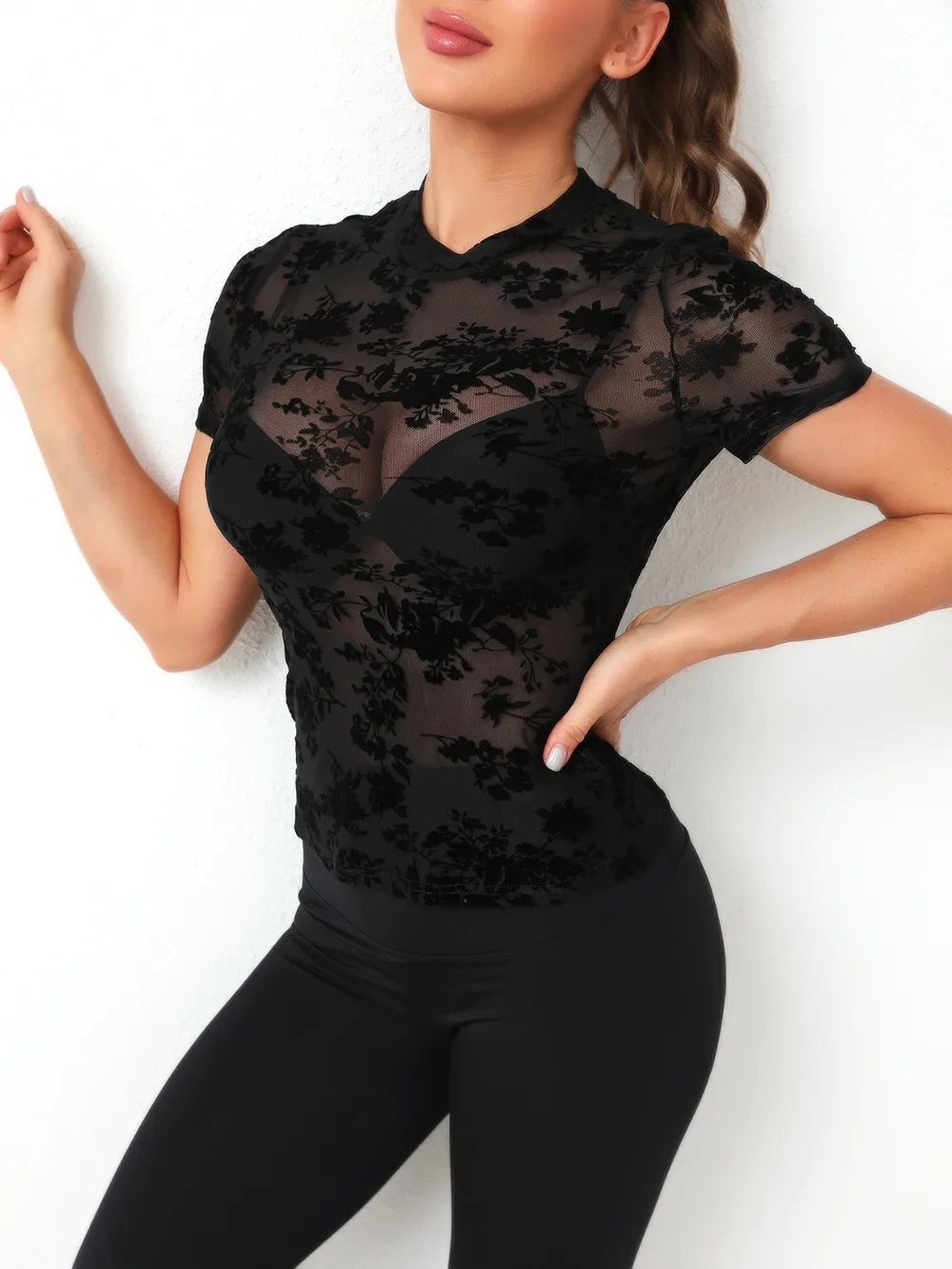 Mock Neck Short Sleeve Top, image 5