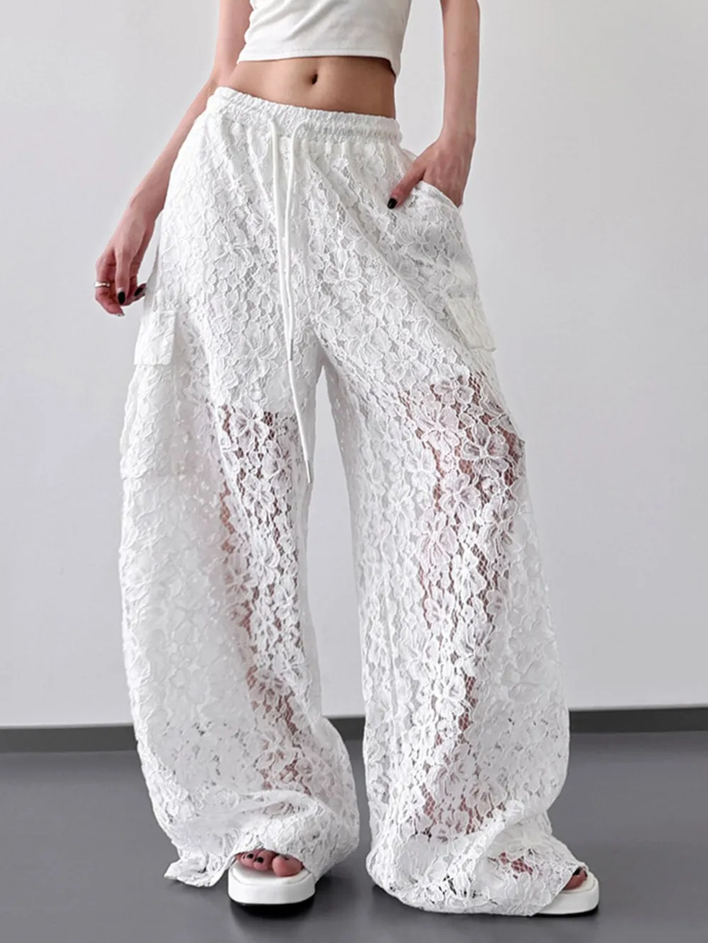 Lace Wide Leg Pants, image 4