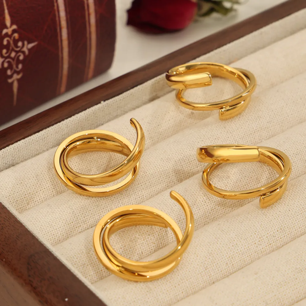 Titanium Steel Layered Wrap Ring, image 4