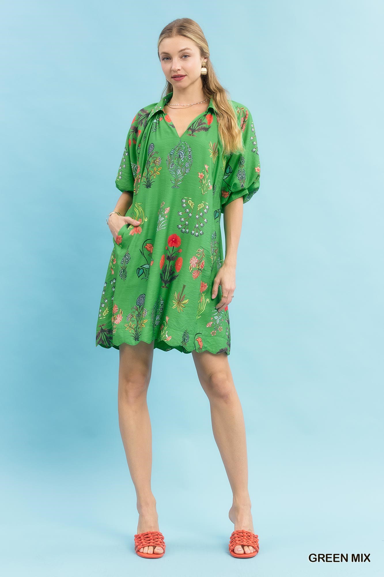 Floral Encyclopedia Print Mini Dress, image 4