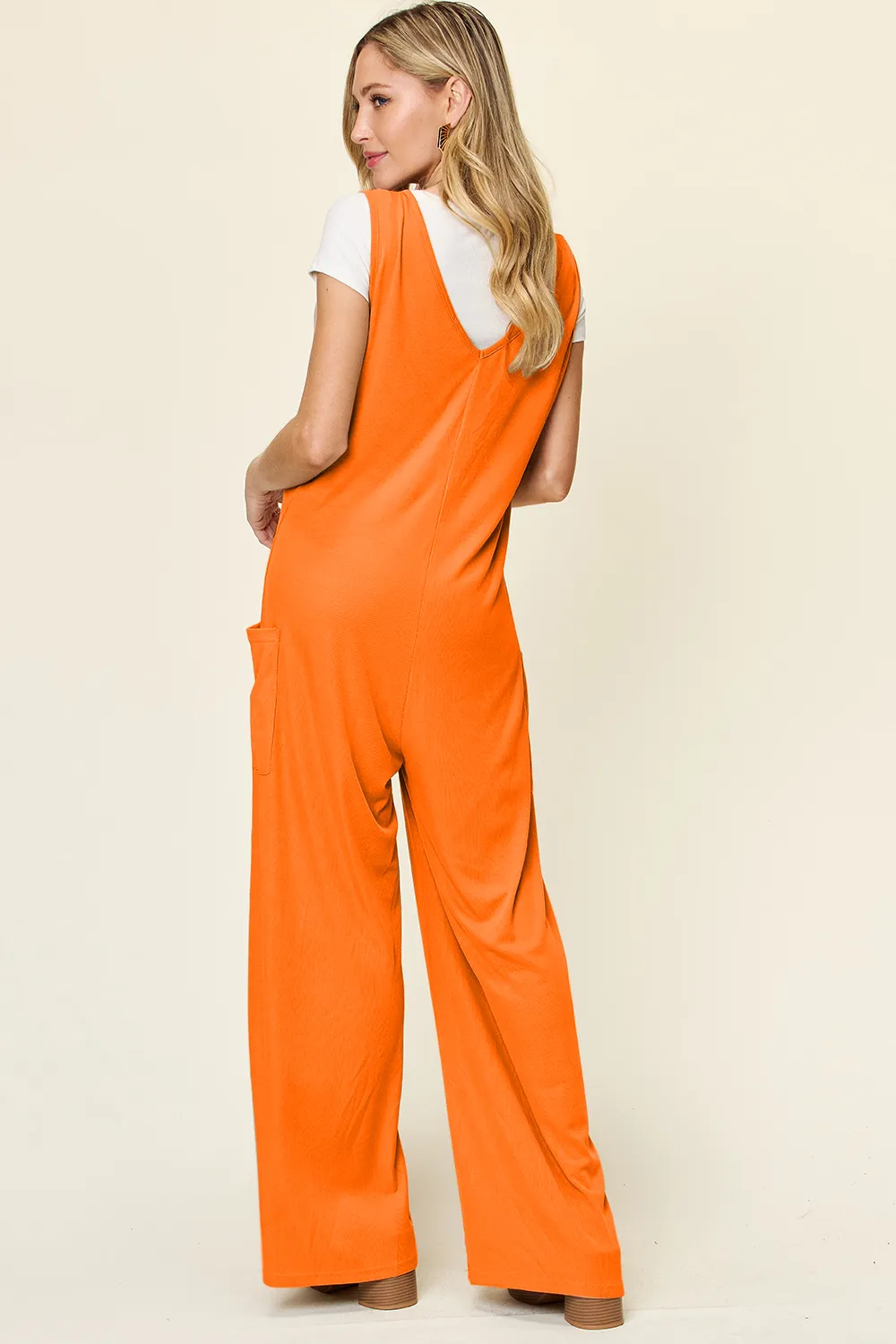 Full Size Sleeveless Wide Leg Jumpsuit with Pockets, image 13