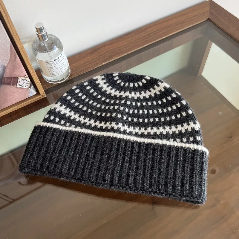 Wool Striped Warm Knit Hat, image 6