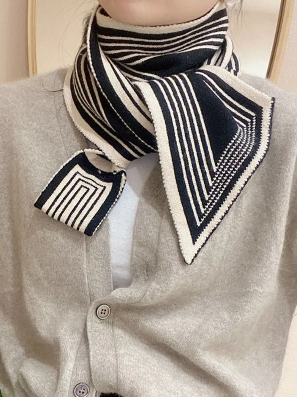 Striped Knitted Winter Scarf, image 5
