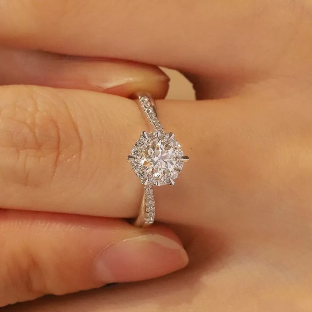 1 Carat Moissanite 925 Sterling Silver Ring, image 2