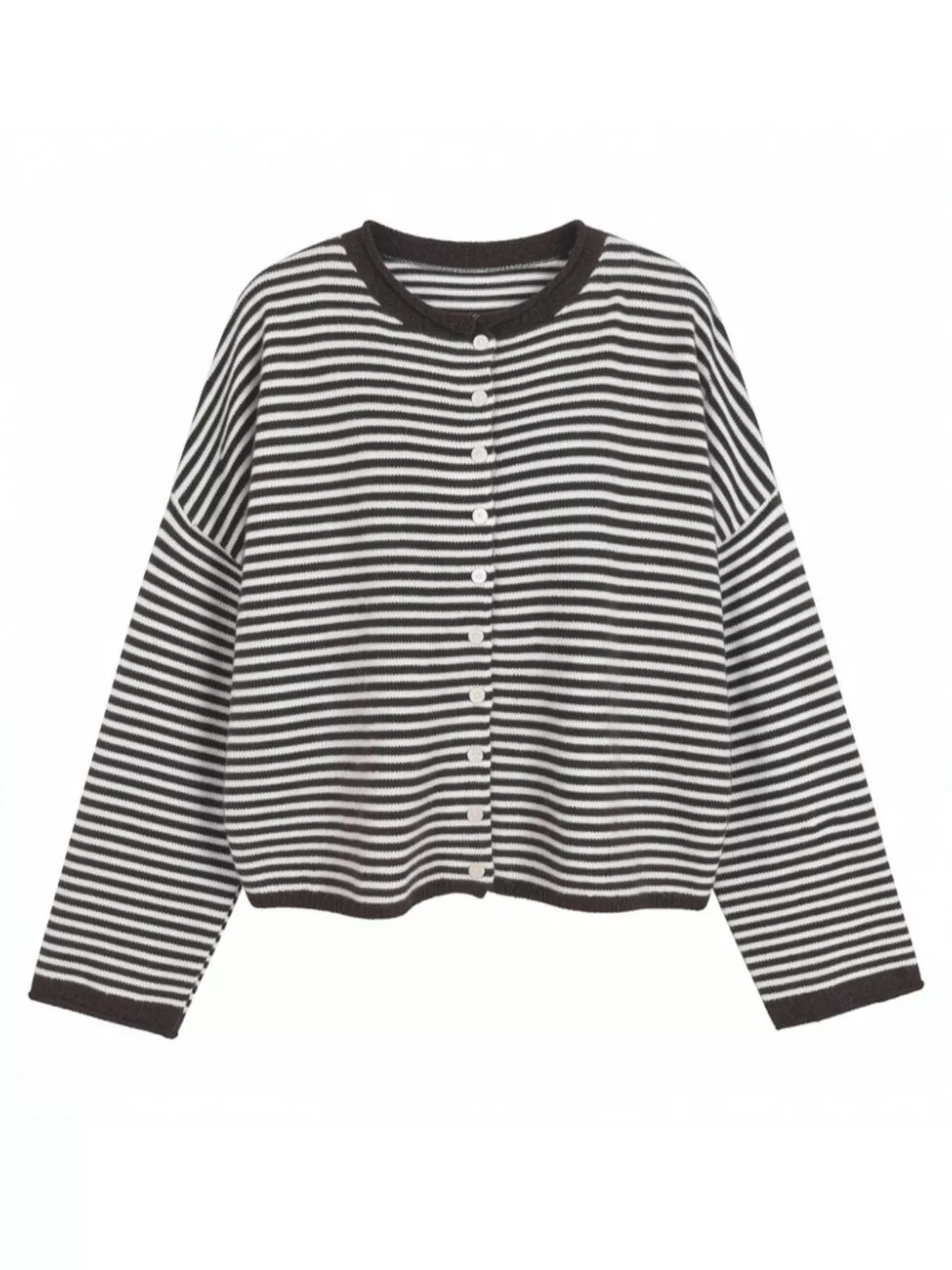 Button-Down Striped Knit Cardigan, image 9